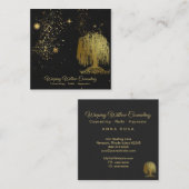 Carte De Visite Carré *~* L'Univers cosmique de l'or du Willow Tree plum (Devant / Derrière)