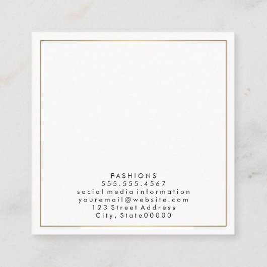 Carte De Visite Carré Lux simple (Dos)