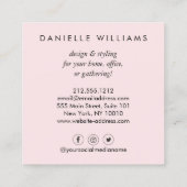 Carte De Visite Carré Luxe Aquarelle Florale rose (Dos)