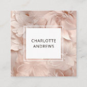 Carte De Visite Carré Luxe, Beige-Blanc, Fleur, Salon (Devant)