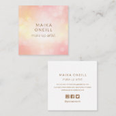 Carte De Visite Carré Luxe Blush Pink Bokeh parties scintillant médias s (Devant / Derrière)