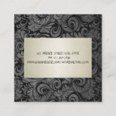 Carte De Visite Carré Luxe Classique Elégant, Damas (Dos)