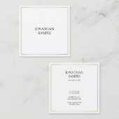Carte De Visite Carré Luxe élégant Elite Design tendance Gold Plain mode (Devant / Derrière)
