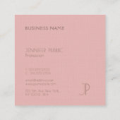 Carte De Visite Carré Luxe Elégant Moderne Design tendance Monogram Plai (Dos)