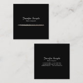 Carte De Visite Carré Luxe en soie simple élégant de professeur de (Devant / Derrière)