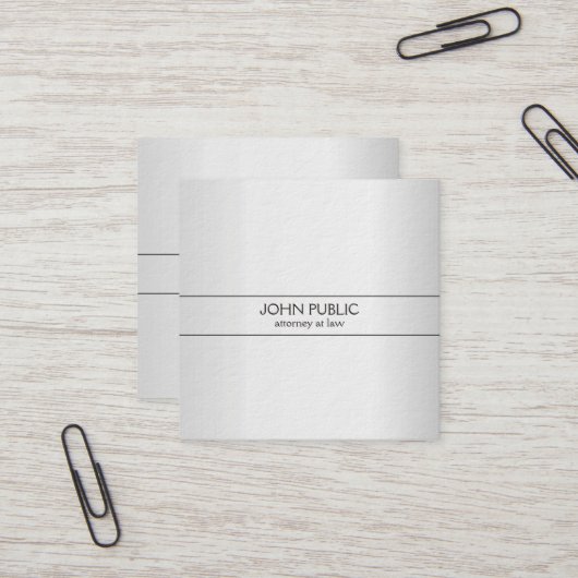 Carte De Visite Carré Luxe épais d'avocat professionnel moderne de (Devant/Arrière en situation)