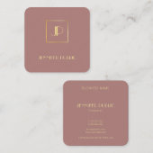 Carte De Visite Carré Luxe moderne et élégant en or Modèle (Devant / Derrière)