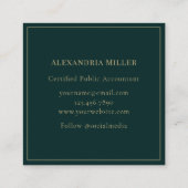 Carte De Visite Carré Luxe Moderne Simple (Dos)
