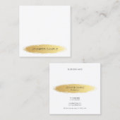 Carte De Visite Carré Luxe Or Blanc Moderne Élégant Simple Modèle (Devant / Derrière)