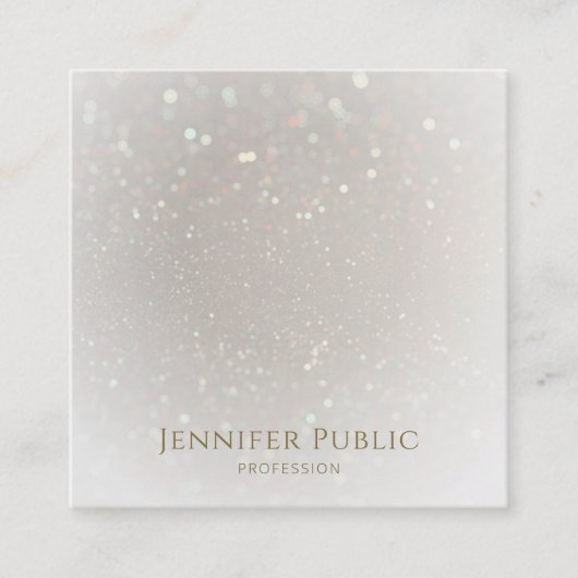 Carte De Visite Carré Luxe Professionnel Moderne Modèle élégant (Devant)