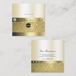 Carte De Visite Carré Luxe Shimmery Gold Lumineuse Parties scintillant L