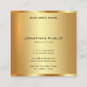 Carte De Visite Carré Luxe Silk Finish Monogram Gold Vertical Modèle (Dos)