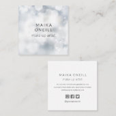 Carte De Visite Carré Luxe Silver Bokeh parties scintillant médias socia (Devant / Derrière)