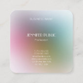 Carte De Visite Carré Luxueux Moderne Élégant Modèle Monogramme Or (Dos)