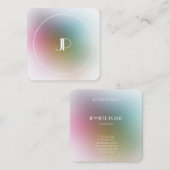 Carte De Visite Carré Luxueux Moderne Élégant Modèle Monogramme Or (Devant / Derrière)