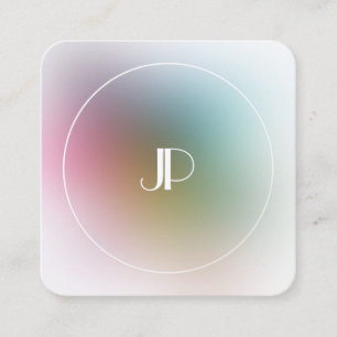 Carte De Visite Carré Luxueux Moderne Élégant Modèle Monogramme Or