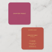 Carte De Visite Carré Luxueux Moderne Élégant Modèle Professionnel (Devant / Derrière)