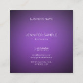 Carte De Visite Carré Luxueux Moderne Propre Design élégant Purple Plain (Dos)