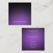 Carte De Visite Carré Luxueux Moderne Propre Design élégant Purple Plain (Devant / Derrière)