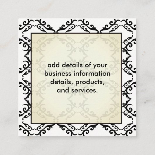 Carte De Visite Carré Luxueux Motif (Dos)