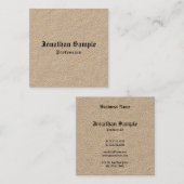Carte De Visite Carré Luxueux Premium Kraft Nostalgic Classic Look (Devant / Derrière)