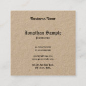 Carte De Visite Carré Luxueux Premium Kraft Nostalgic Classic Look (Dos)