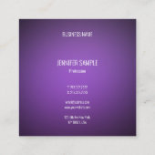 Carte De Visite Carré Luxueux simple pourpre de conception élégante (Dos)