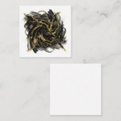 Carte De Visite Carré Luxury Gold and Black Abstract Marble Ink Flow (Devant / Derrière)