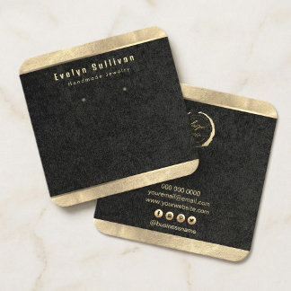 Carte De Visite Carré Luxury Gold & Black Jewelry Display Card – Minimal