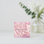 Carte De Visite Carré Luxury Pink Agate Silk Silver Glitter (Debout devant)