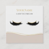 Carte De Visite Carré Luxury QR code Lash Technician (Devant)
