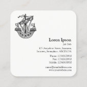 Carte De Visite Carré Lymphad (navire héraldique) - Noir sur blanc (Dos)