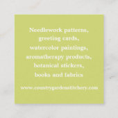 Carte De Visite Carré Lys de la vallée de l'aquarelle botanique Flower (Dos)