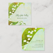 Carte De Visite Carré Lys de la vallée Floral (Devant / Derrière)