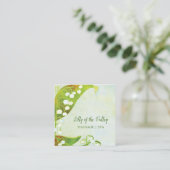 Carte De Visite Carré Lys de la vallée Floral (Debout devant)