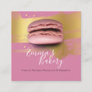 Carte De Visite Carré Macarons et desserts parisiens