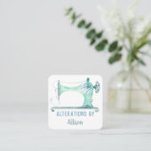 Carte De Visite Carré Machine à coudre Carré d'aquarelle Seamstress (Debout devant)