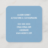 Carte De Visite Carré Machine à coudre Carré d'aquarelle Seamstress (Dos)