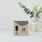 Carte De Visite Carré Machine à coudre moderne Seamstress ou sur mesure (Debout devant)
