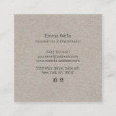 Carte De Visite Carré Machine à coudre rose simple Kraft (Dos)