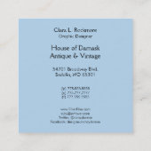 Carte De Visite Carré Madame d'art déco avec des bijoux - BIANCA : Lundi (Dos)