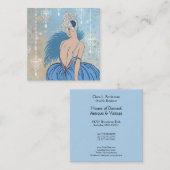 Carte De Visite Carré Madame d'art déco avec des bijoux - BIANCA : Lundi (Devant / Derrière)