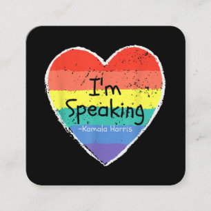 Carte De Visite Carré Madame la Vice-présidente Je parle Kamala Harris g