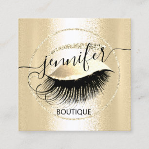 Carte De Visite Carré Magasin de maquillage professionnel QR Code Glam G