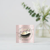 Carte De Visite Carré Magasin de maquillage professionnel QR Code Silver (Debout devant)