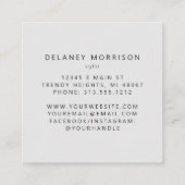 Carte De Visite Carré Magenta Agate Silver Glitter White Luxury (Dos)