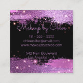 Carte De Visite Carré Magenta et maquillage noir élégant (Dos)