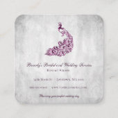 Carte De Visite Carré Magenta Peacock Mariage et services nuptiaux (Devant)