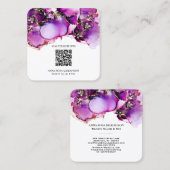 Carte De Visite Carré *~* Magenta QR CODE Yummy Gold Gilded AP29  (Devant / Derrière)