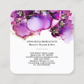 Carte De Visite Carré *~* Magenta QR CODE Yummy Gold Gilded AP29  (Dos)